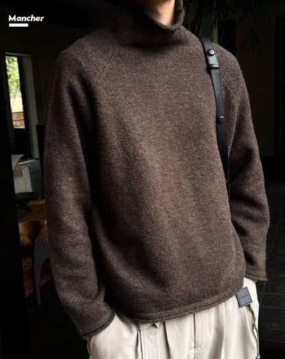 560G Turtleneck Drop Shoulder Sweater – Warm Loose Unisex