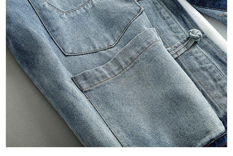 Chinese Frog Button Denim Jacket – Vintage Cotton Oversized Unisex