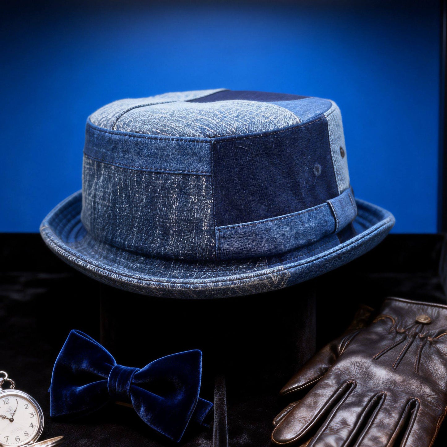 Washed Denim Wide Brim Fedora Hat – Retro Casual Breathable Unisex Sun Hat