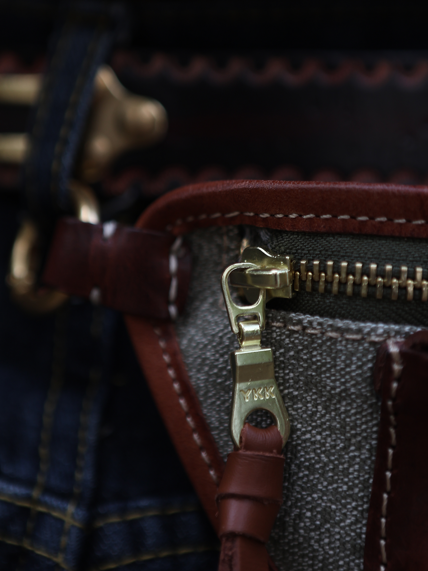 Salt & Pepper Canvas Leather Waist Bag – Handmade Unisex Fanny Pack