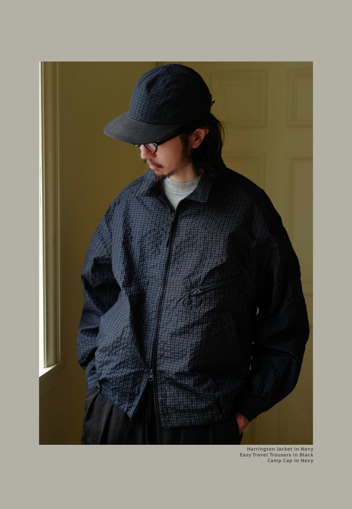 FW24 Vintage Harrington Jacquard Jacket - Yamalin Plaid Texture Memory Fabric Lapel Jacket