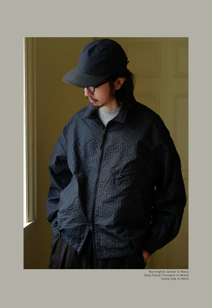 FW24 Vintage Harrington Jacquard Jacket - Yamalin Plaid Texture Memory Fabric Lapel Jacket