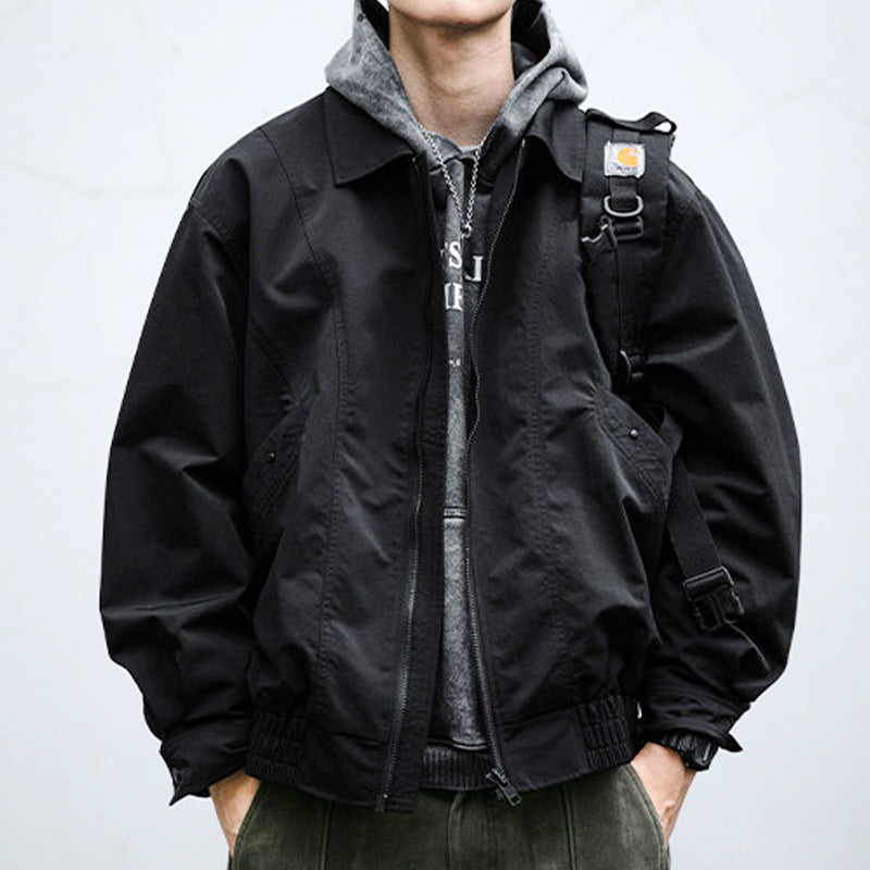 Deconstructed Lapel Cargo Jacket – Loose Vintage Unisex Streetwear – Japanese vintage | yamalin clothes | Yamalinclothes