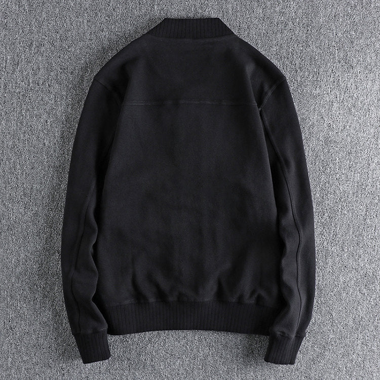 Heavy Knit Embroidered Button Baseball Jacket – American Vintage Workwear Unisex – Coats Jackets | japanese streetwear | vintage workwear | unisex | Yamalinclothes