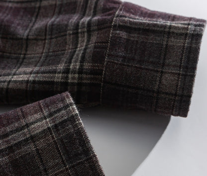 Japanese Vintage Large Plaid Wool-Blend Long-Sleeve Shirt – Oversized Unisex