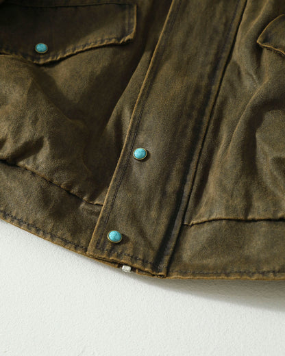 Washed Windproof Workwear Jacket – Vintage Loose Unisex