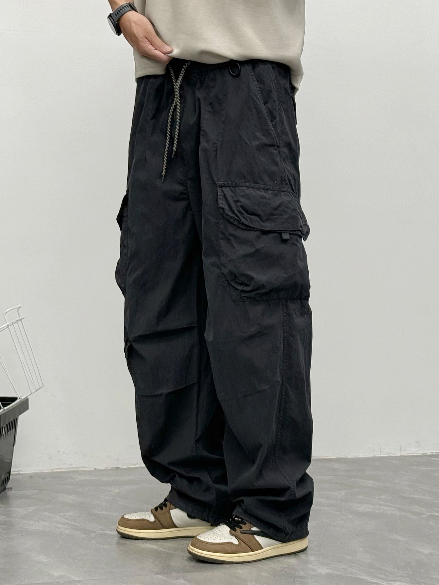 Japanese Multi-Pocket Cargo Work Pants – Men's Loose Straight-Leg Jogger