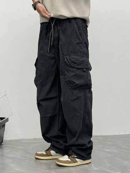 Japanese Multi-Pocket Cargo Work Pants – Men's Loose Straight-Leg Jogger