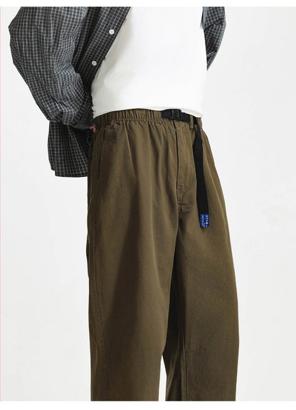 Paratrooper Cargo Pants – Loose Straight Drawstring Casual Trousers Men