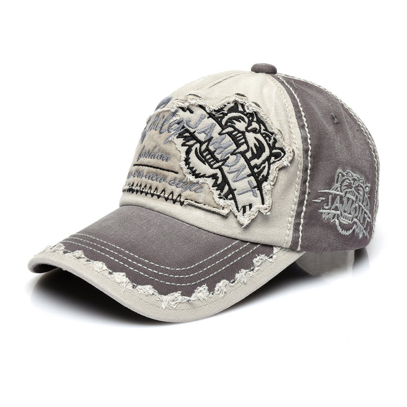Embroidered Baseball Cap – Distressed Color Block | Yamalinclothes