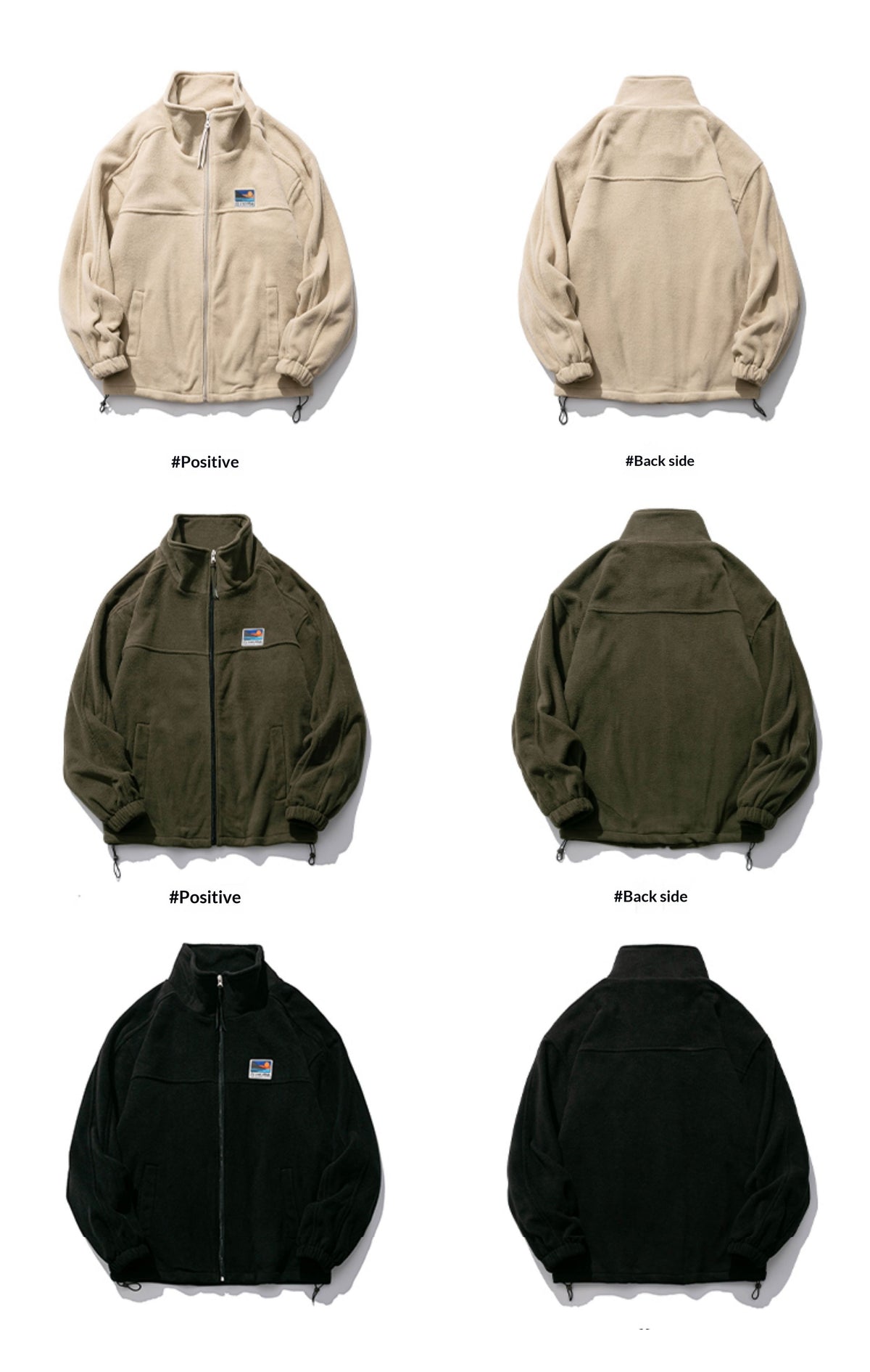 Fleece Padded Stand-Collar Zip Cardigan – Outdoor Oversized Unisex