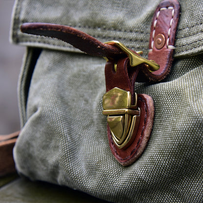 Vintage Washed Canvas Messenger Bag – Military Workwear Crossbody Satchel | Japanese vintage | yamalin clothes | Yamalinclothes