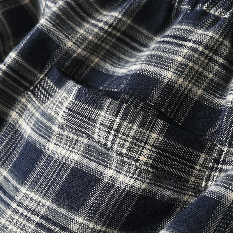 Japanese style retro plaid casual pants, spring/summer thin plaid straight leg tapered harem pants/sports pants – Japanese vintage | yamalin clothes | Yamalinclothes