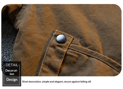 Vintage Washed Detroit Shooting Jacket – Pure Cotton Unisex Spring Autumn