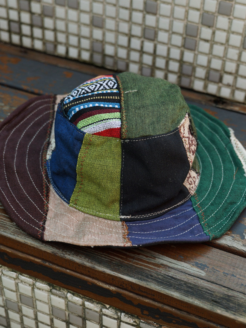 Handmade Patchwork Bucket Hat – Hemp Cotton Foldable Unisex Sun Hat