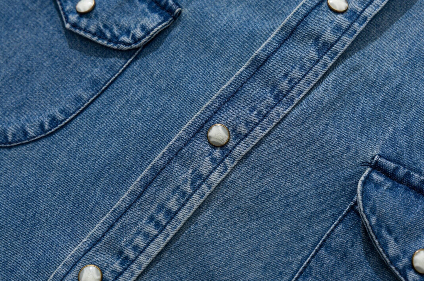 Japanese Vintage Multi-Pocket Denim Short Sleeve Shirt – Loose Fit Utility Workwear for Men – Japanese vintage | yamalin clothes | Yamalinclothes