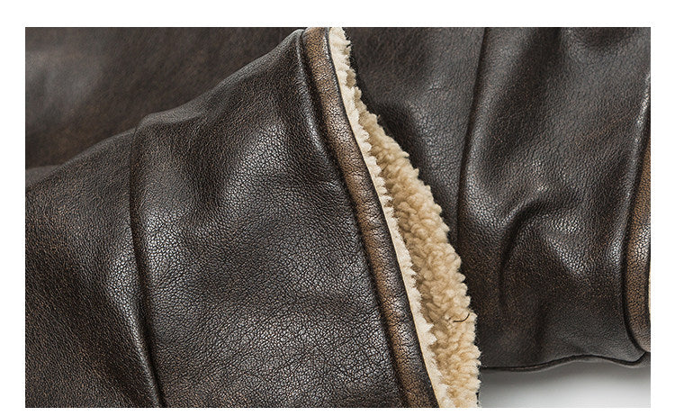 Lamb Fur Leather Jacket – Japanese Vintage Oversized Unisex