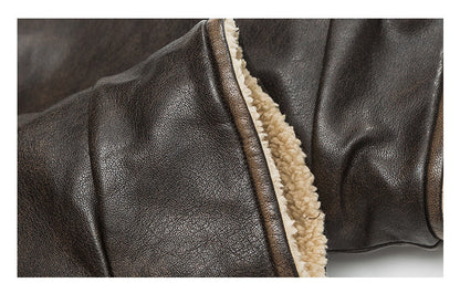 Lamb Fur Leather Jacket – Japanese Vintage Oversized Unisex