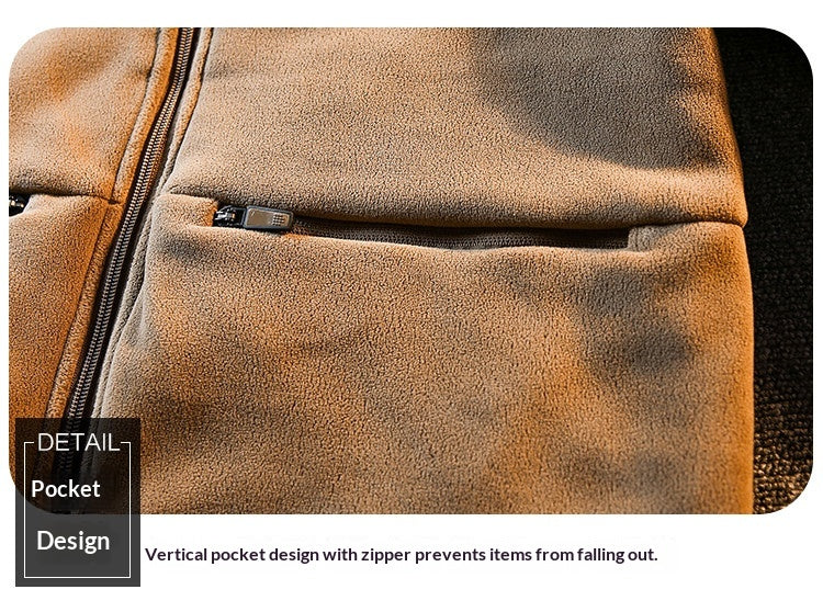 Fleece Thickened Reversible Stand Collar Jacket – Warm Unisex Autumn Winter