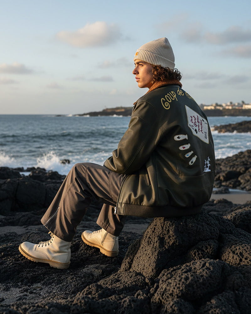 American Vintage Embroidery Cotton Jacket – Lambswool Men – Japanese vintage | yamalin clothes | Yamalinclothes