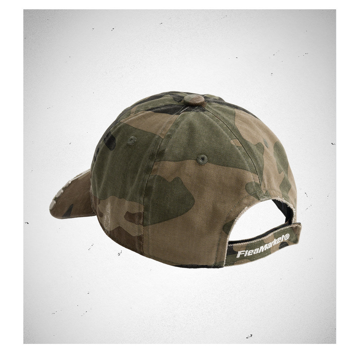 Embroidered Rivet Curved Brim Baseball Cap – Camo Washed Unisex – cap | japanese streetwear | vintage workwear | unisex | Yamalinclothes