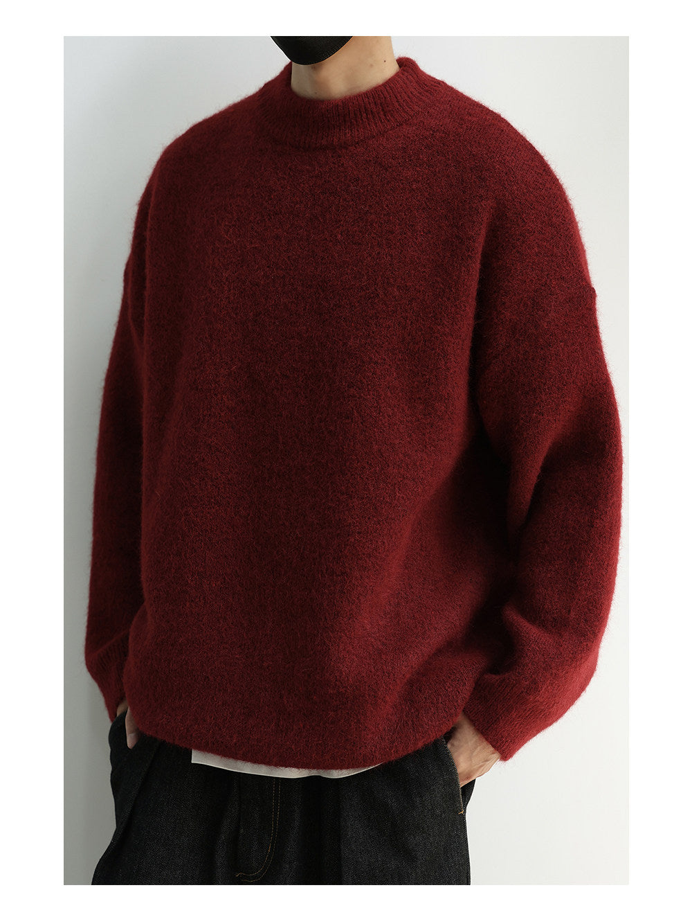 Wool Crew Neck Pullover Sweater – Japanese Warm Loose Unisex