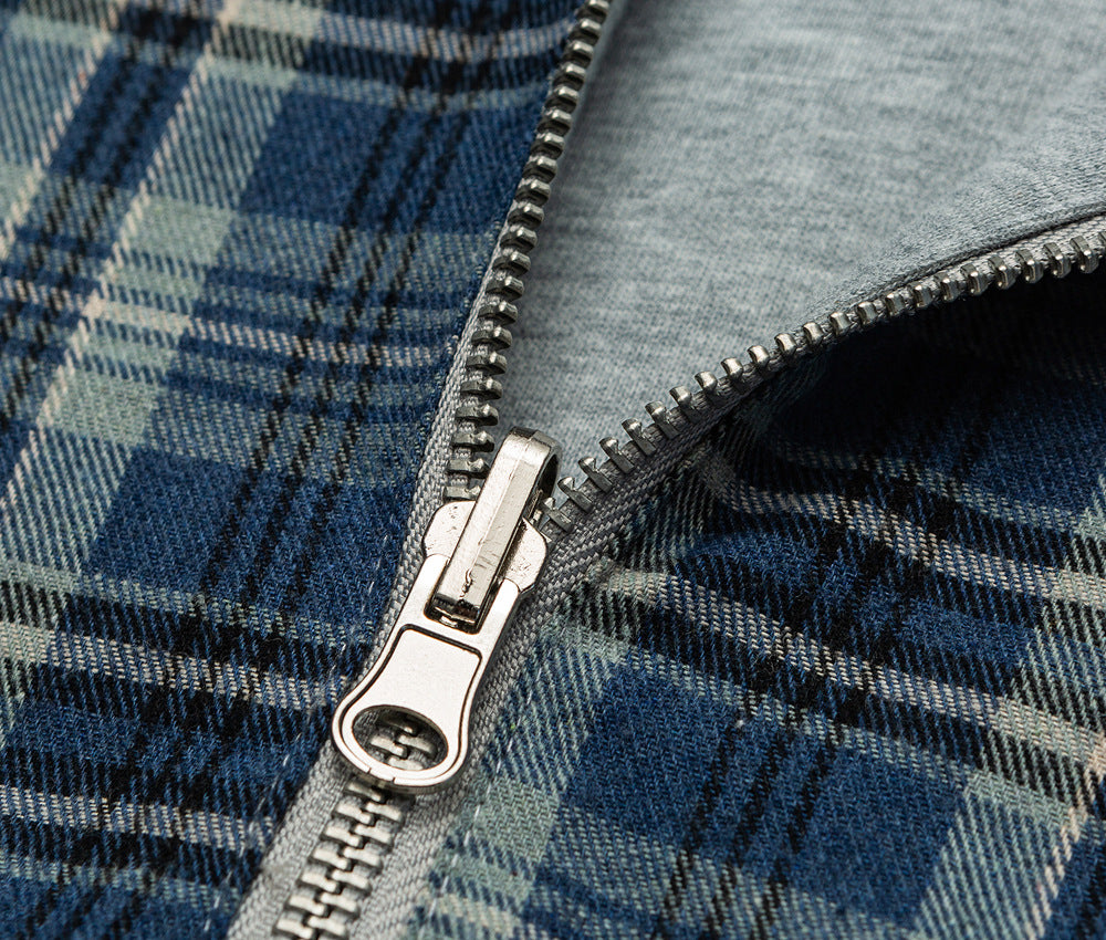 American Vintage Plaid Hooded Cardigan – Oversized Unisex Cotton Sweatshirt Jacket