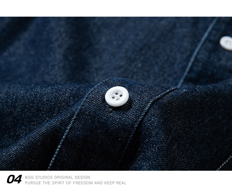 Denim Shirt – Washed Finish & Button Chest Pocket | Yamalinclothes