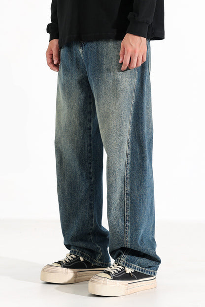 Curved-Leg Jeans – Vintage Wash & Baggy Fit | Yamalinclothes