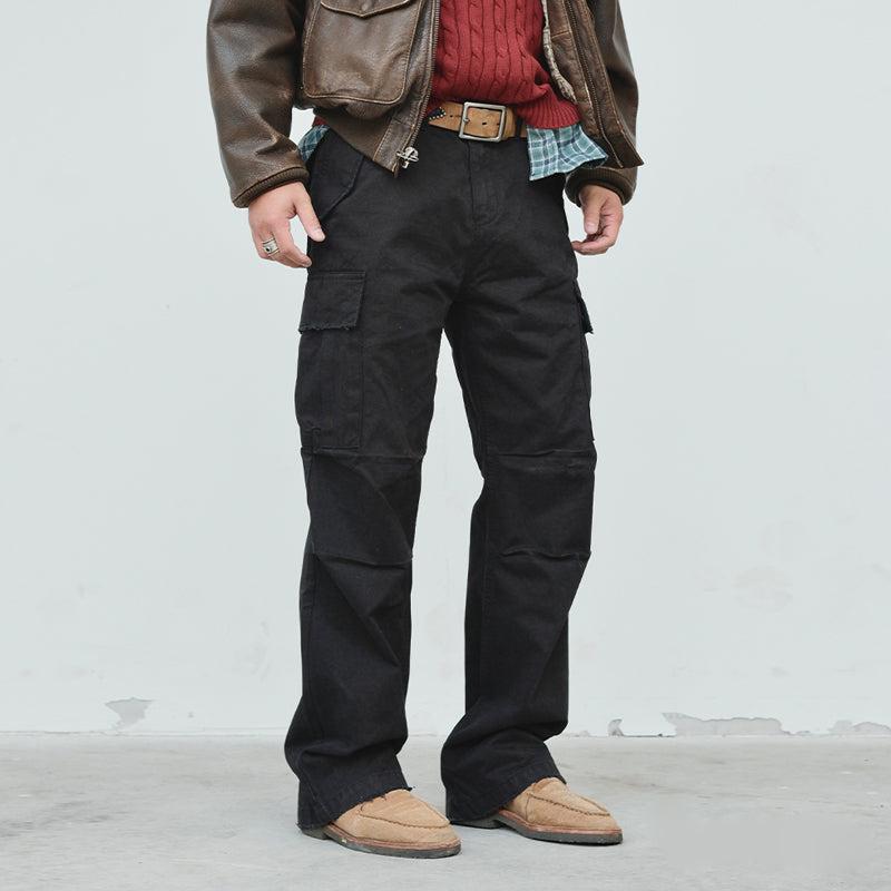 Washed Straight-Leg Cargo Pants – Heavyweight Vintage – Pants | japanese streetwear | vintage workwear | unisex | Yamalinclothes