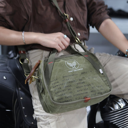 Heavyweight Canvas Pilot Crossbody Bag – Military Green