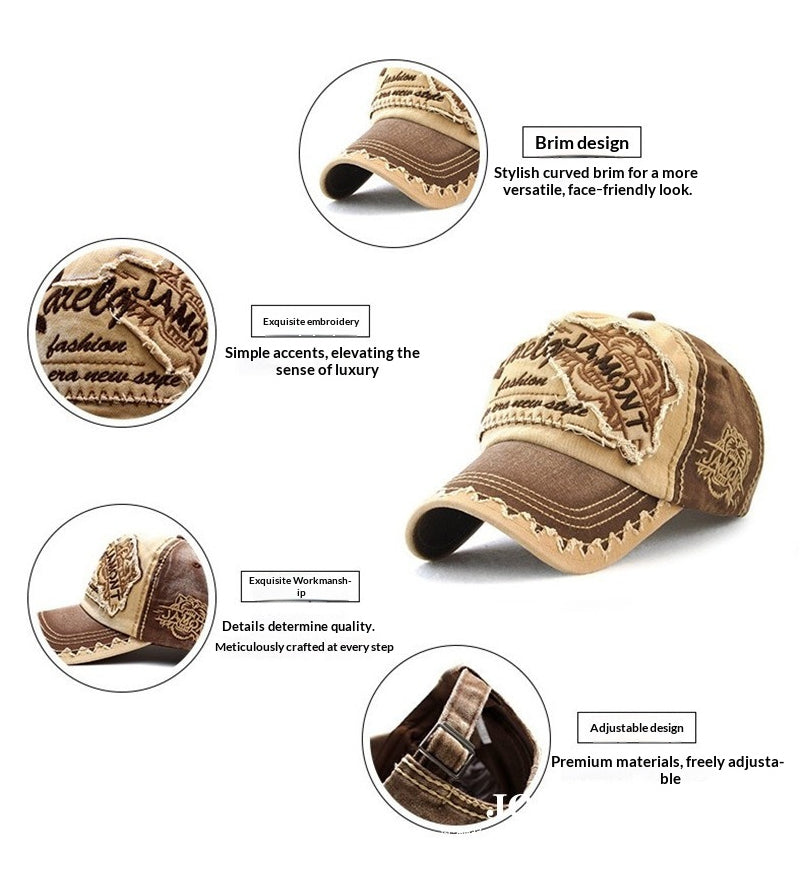 Tiger Embroidery Cotton Baseball Cap – Adjustable Unisex