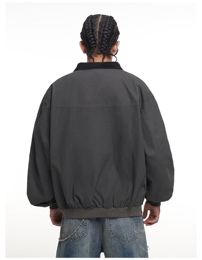 Detroit Cargo Denim Padded Winter Jacket – Retro Lapel Unisex