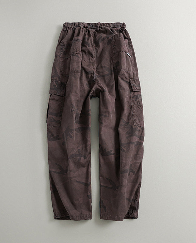 Camo Multi-Pocket Loose Straight Cargo Pants – Japanese Vintage Unisex – Pants | japanese streetwear | vintage workwear | unisex | Yamalinclothes
