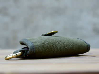 Vintage Canvas Key Pouch – Brass Hardware Artisan Gift – Japanese vintage | yamalin clothes | Yamalinclothes