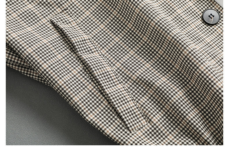 Japanese Retro Plaid Stand Collar Cropped Jacket – Cleanfit Silhouette Spring Jacket for Men – Japanese vintage | yamalin clothes | Yamalinclothes