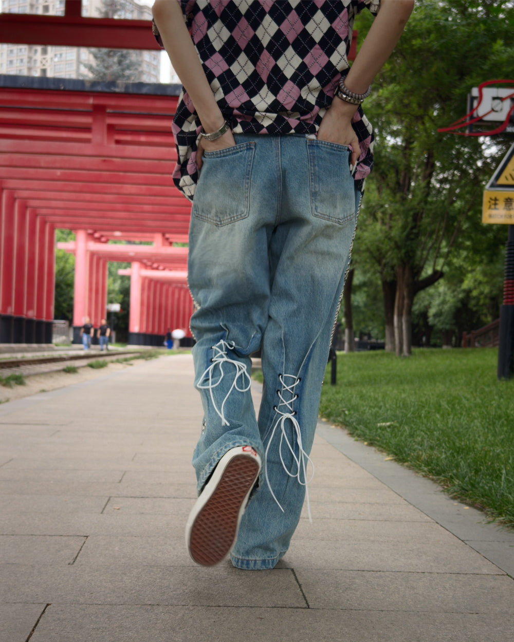 Washed Heavy Duty Jeweled Denim Jeans – Flared & Straight Leg 100% Cotton Streetwear – Japanese vintage | yamalin clothes | Yamalinclothes