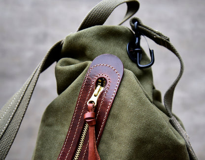 حقيبة كتف واحدة قماش سميك صناعة ثقيلة للرجال، حقيبة كروس عتيقة، حقيبة كاجوال، حقيبة صدر بنمط عسكري 8453