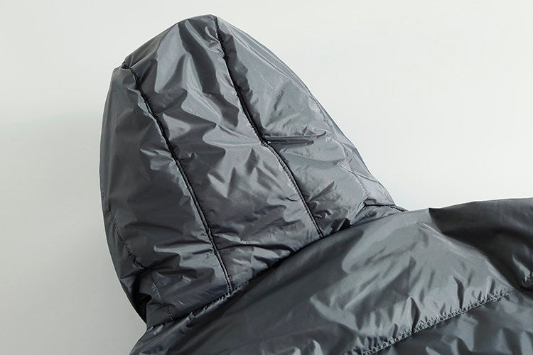 Short Hooded White Duck Down Jacket – Warm Loose Unisex – Coats Jackets | japanese streetwear | vintage workwear | unisex | Yamalinclothes