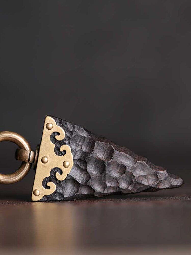 Handmade Ebony Wood Pendant Necklace – Vintage Unisex Sweater Chain
