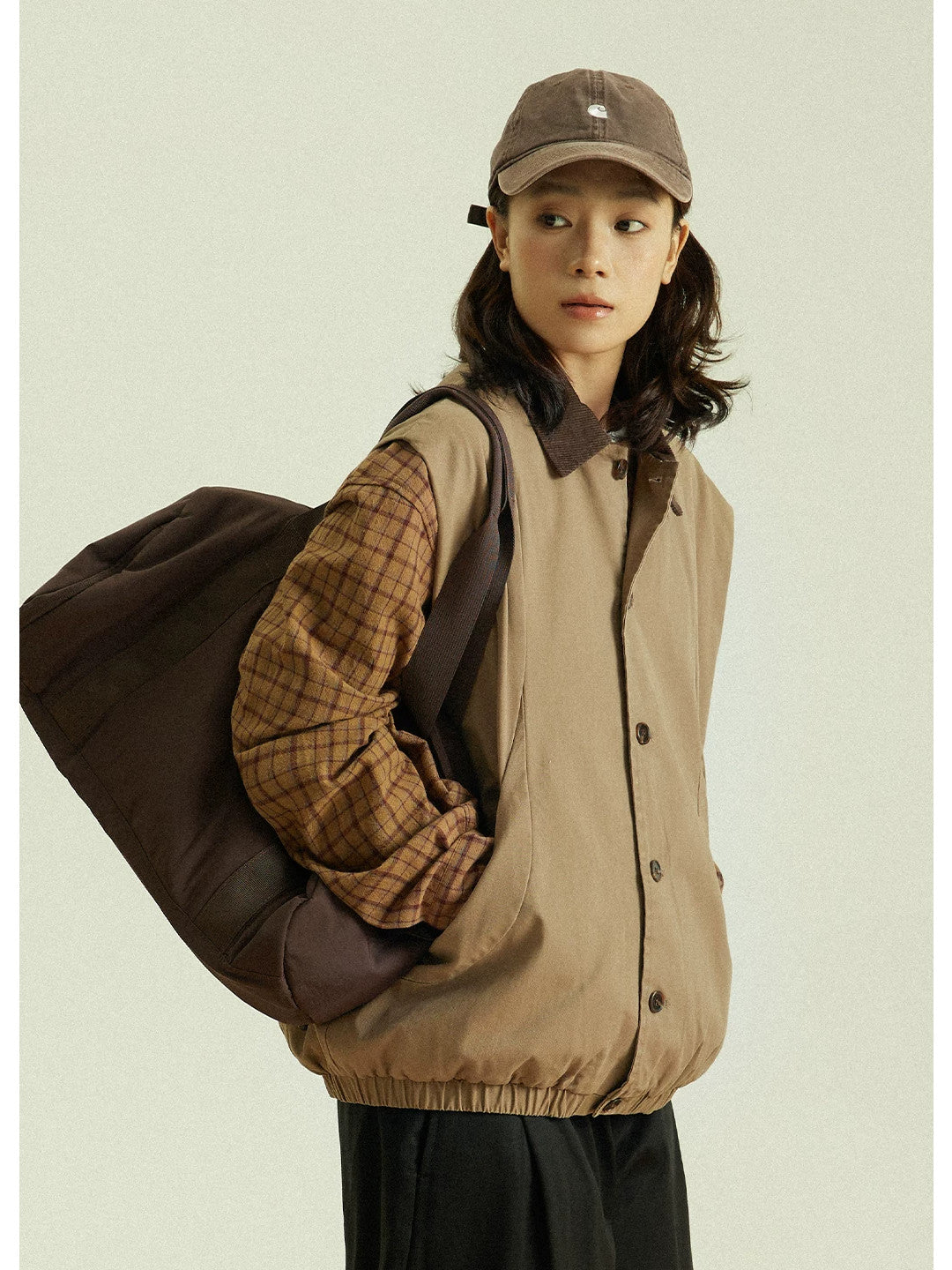 Workwear Vest – Contrast Corduroy Collar | Yamalinclothes