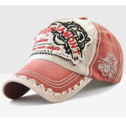 Tiger Embroidery Cotton Baseball Cap – Adjustable Unisex