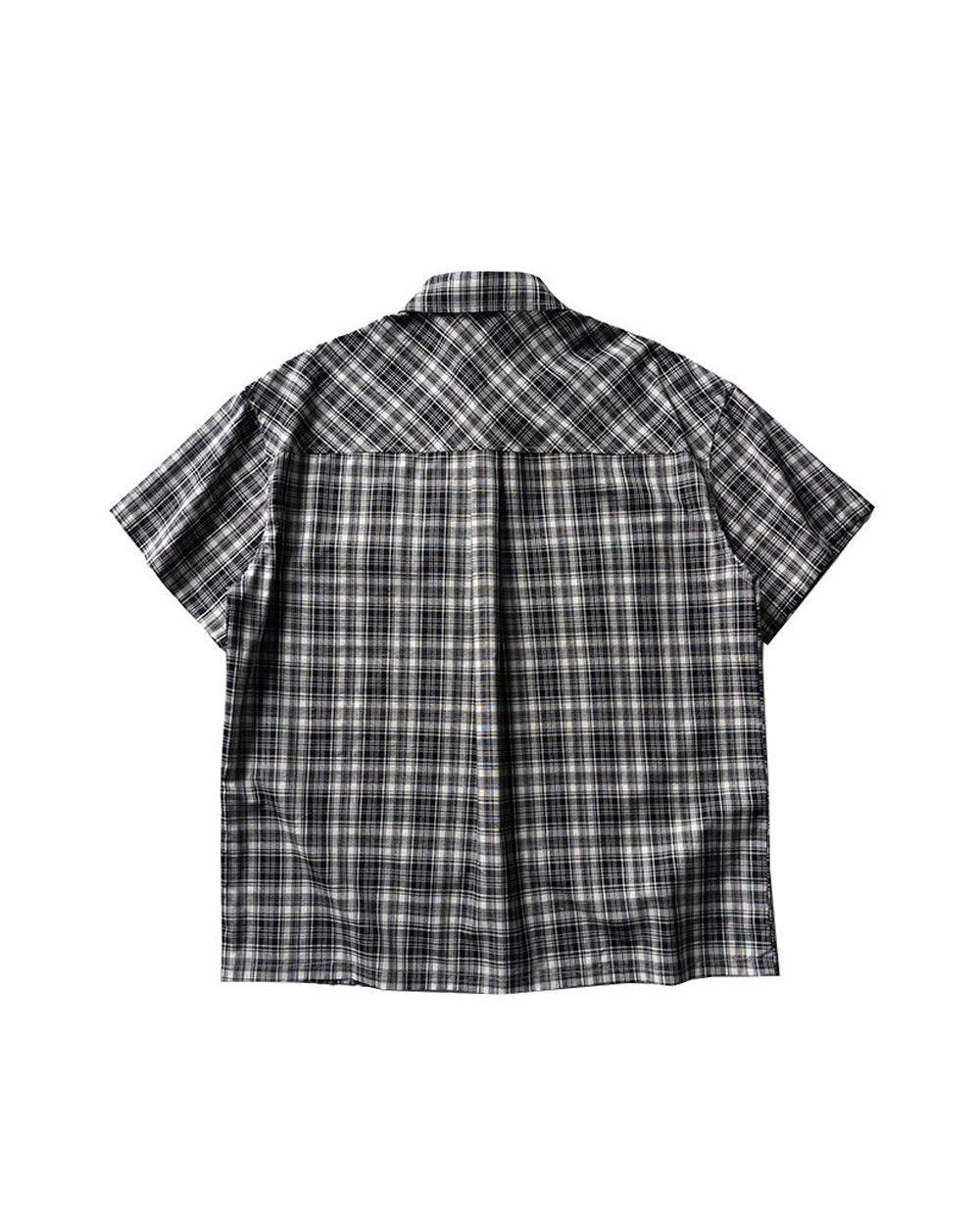 Retro Plaid Double Pocket Cotton Short Sleeve Shirt – Loose Unisex Workwear Casual