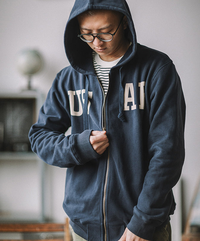 Heavy Zip Hoodie – American Retro Military Print Workwear Thickened Unisex – hoodie | japanese streetwear | vintage workwear | unisex | Yamalinclothes