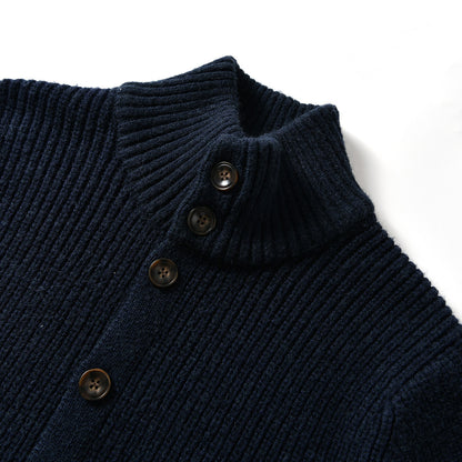 90% Wool Stand-Collar Knit Sweater – Thickened Oversized Unisex