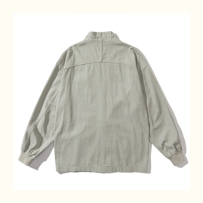 American Vintage Cotton Robe Jacket – Men's Loose Solid Casual Coat