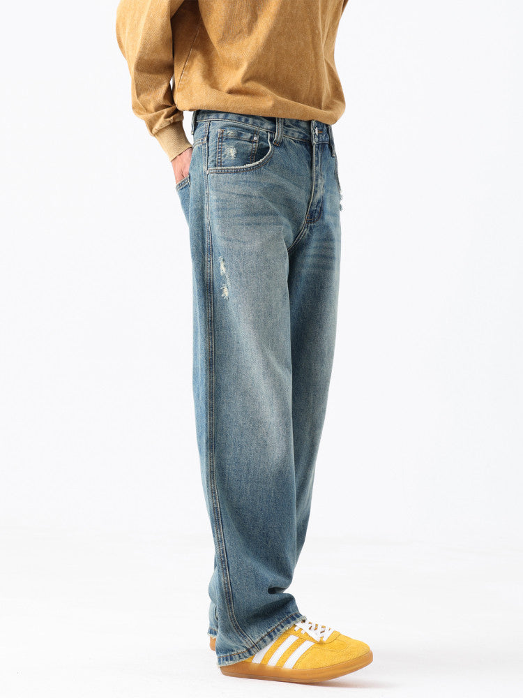 Washed Blue Jeans – Relaxed Straight Leg | Yamalinclothes