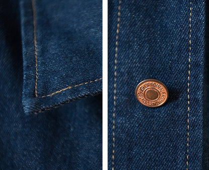 Vintage Denim Work Shirt Jacket – Loose Fit Japanese Style Cargo Shirt for Men – Japanese vintage | yamalin clothes | Yamalinclothes