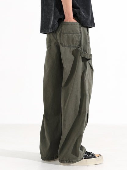 American Vintage Wide-Leg Cargo Pants – Loose Unisex Casual Spring Summer
