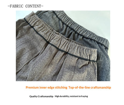 Herringbone Woolen Pants – Relaxed Straight Leg